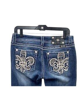 Miss Me Blue Bootcut Jeans Size 30 Fleur-De-Lis
